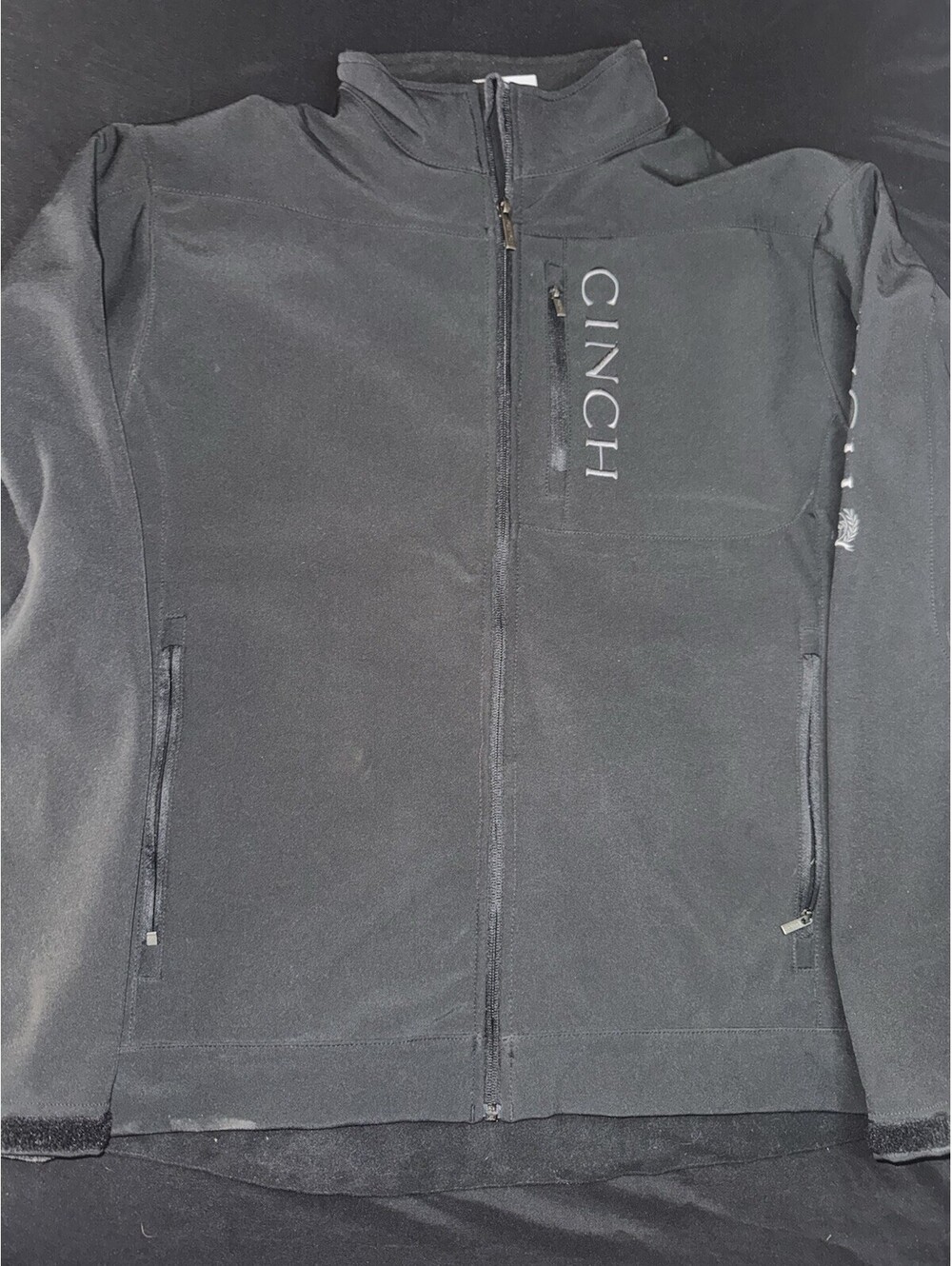 Cinch Soft Shell Jacket Men’s Size Large Black Embroidered Logo Western Riding